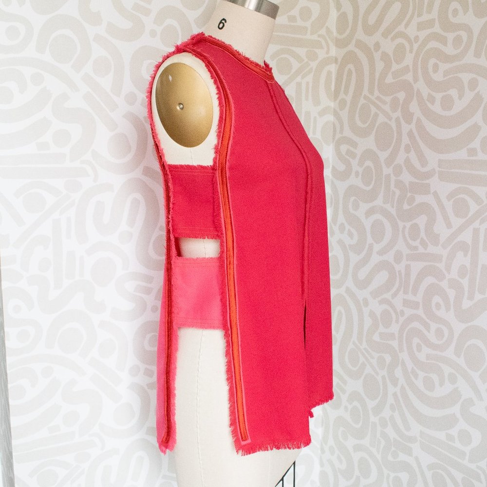 Two-Tone Frayed Edge Tunic - in Wool Suiting